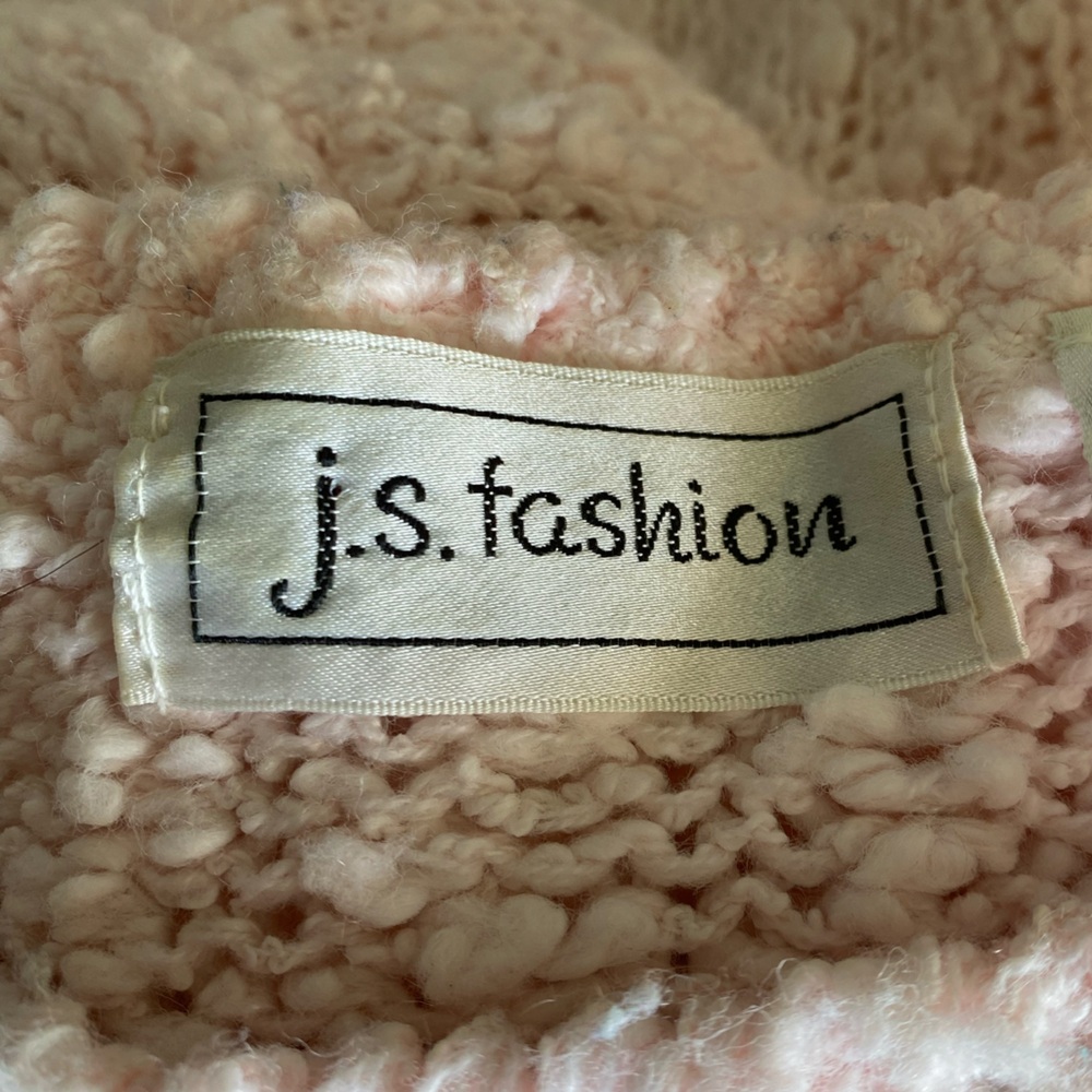 Vintage 80s 90s J.S. Fashion Pastel Chunky Knit Floral Sweater Medium Large - Picture 13 of 15